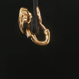 French 18k Yellow Gold and 0.80cttw VS Diamonds Vintage Shell Clip On Earrings