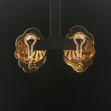 18k Yellow Gold 15.3g Vintage Hammered Large Stud Earrings Italy 1.5"
