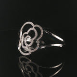 Hami 18k White Gold and 1.70cttw Diamond Solid 21g Cuff Bracelet 6.5"