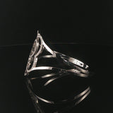 Hami 18k White Gold and 1.70cttw Diamond Solid 21g Cuff Bracelet 6.5"