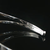 Hami 18k White Gold and 1.70cttw Diamond Solid 21g Cuff Bracelet 6.5"