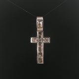 18k White Gold and 3cttw Diamond Solid 12.4g Cross Pendant 2"
