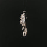 18k White Gold and 0.50cttw Diamond Vintage Solid Ship Pendant 1.3"