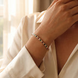 18k Yellow Gold 21.3g Multi Gemstone and Diamond Vintage Bangle Bracelet 7.5"