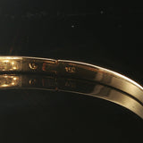18k Yellow Gold 21.3g Multi Gemstone and Diamond Vintage Bangle Bracelet 7.5"