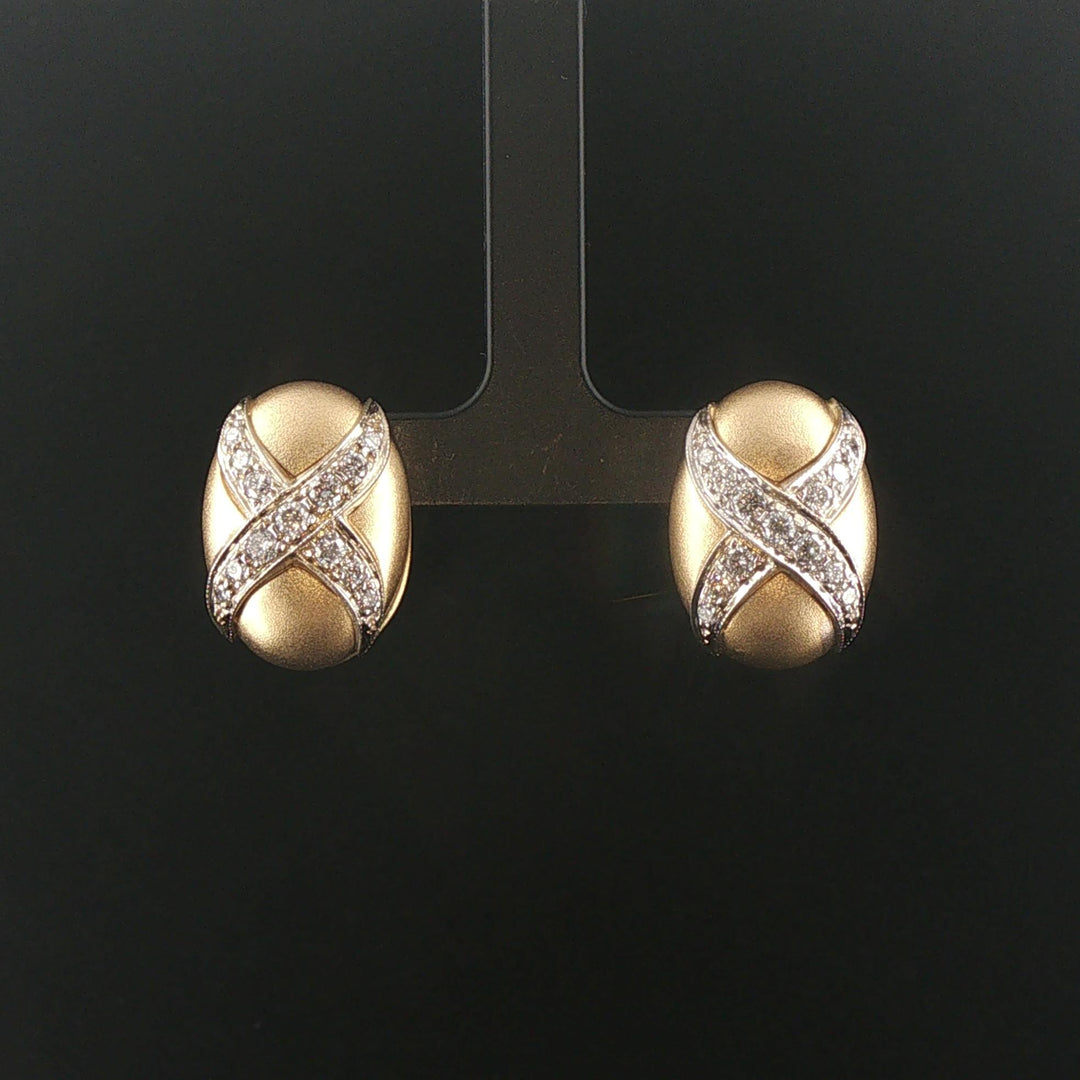 14k Yellow and White Gold 1cttw Diamond Vintage Earrings