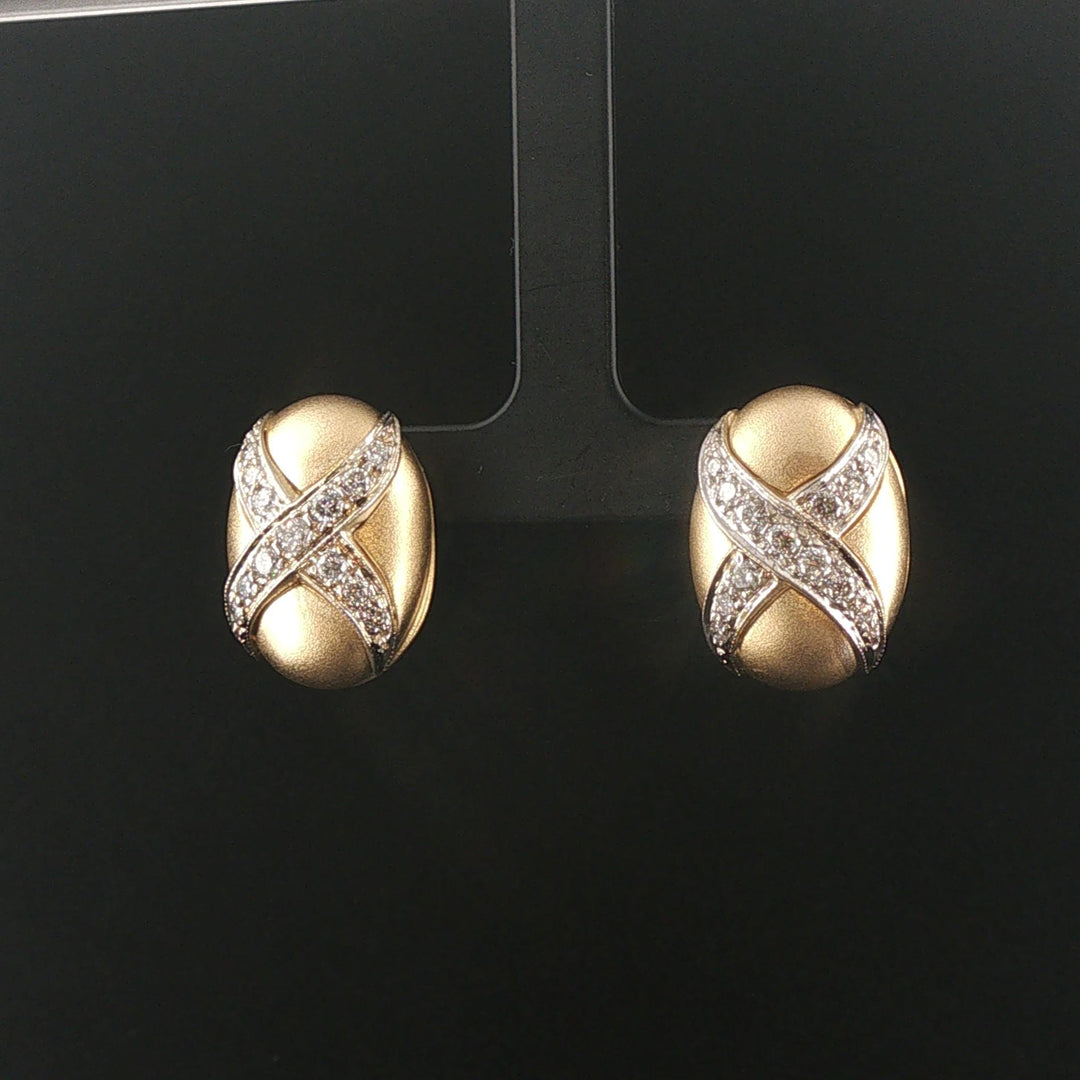 14k Yellow and White Gold 1cttw Diamond Vintage Earrings