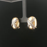 14k Yellow and White Gold 1cttw Diamond Vintage Earrings