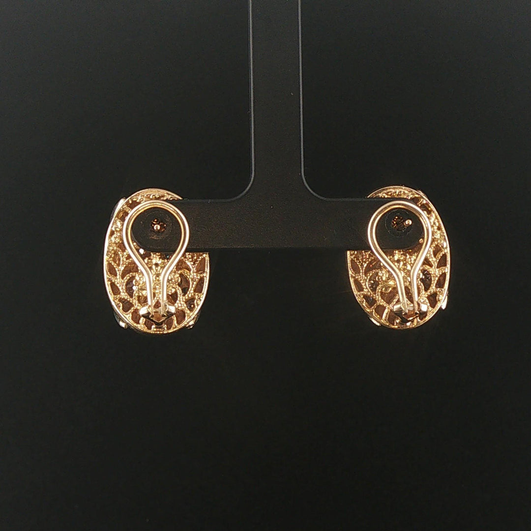 14k Yellow and White Gold 1cttw Diamond Vintage Earrings