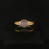 20k Yellow Gold and Cabochon Blue Moonstone Solid Vintage Ring Size 5.25