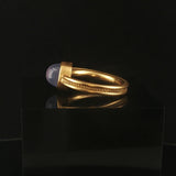 20k Yellow Gold and Cabochon Blue Moonstone Solid Vintage Ring Size 5.25