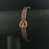 Levian 14k Yellow Gold 1.50cttw Diamond Buckle Bangle Bracelet 6.75"