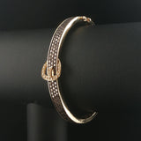 Levian 14k Yellow Gold 1.50cttw Diamond Buckle Bangle Bracelet 6.75"