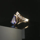 14k Yellow Gold 1.85ct Tanzanite and 0.60cttw Diamond Bypass Ring Size 7