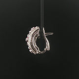 18k White Gold Pink Sapphire and 1.75cttw Diamond Heavy Hoop Earrings