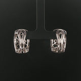 18k White Gold Pink Sapphire and 1.75cttw Diamond Heavy Hoop Earrings