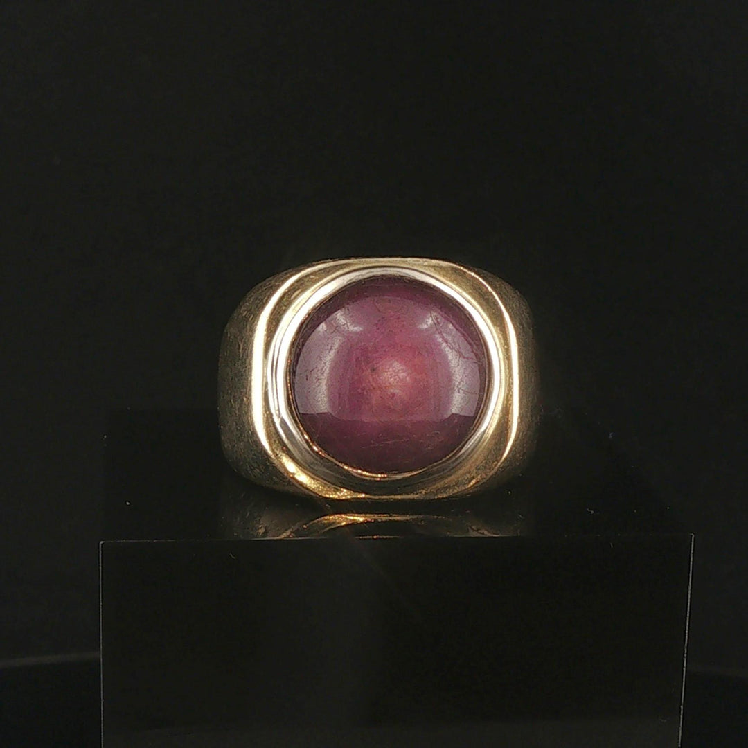 14k Yellow Gold Purple Star Sapphire Vintage Heavy Ring Size 7.25