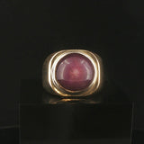 14k Yellow Gold Purple Star Sapphire Vintage Heavy Ring Size 7.25