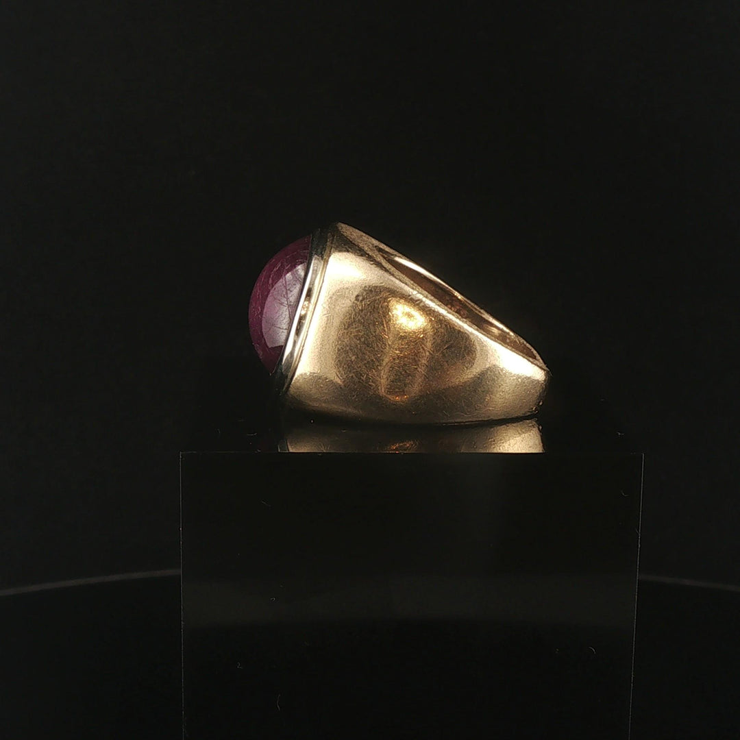 14k Yellow Gold Purple Star Sapphire Vintage Heavy Ring Size 7.25