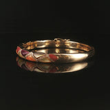 Kabana 14k Yellow Gold Mother of Pearl Shell Inlay and Diamond Bangle Bracelet