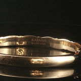 Kabana 14k Yellow Gold Mother of Pearl Shell Inlay and Diamond Bangle Bracelet