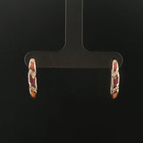 Kabana 14k Yellow Gold Shell Inlay and Diamond Huggie Earrings
