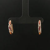 Kabana 14k Yellow Gold Shell Inlay and Diamond Huggie Earrings