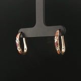 Kabana 14k Yellow Gold Shell Inlay and Diamond Huggie Earrings