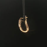 Kabana 14k Yellow Gold Shell Inlay and Diamond Huggie Earrings
