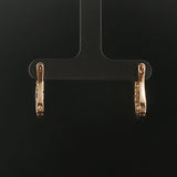 Kabana 14k Yellow Gold Shell Inlay and Diamond Huggie Earrings