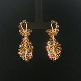 14k Yellow Gold 18cttw Ruby and 1cttw Diamond Large Heavy Drop Dangle Earrings