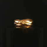 18k Yellow Gold and 0.20cttw Diamond Rolling Bands Ring Size 4.75