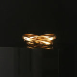 18k Yellow Gold and 0.20cttw Diamond Rolling Bands Ring Size 4.75