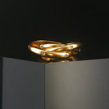 18k Yellow Gold and 0.20cttw Diamond Rolling Bands Ring Size 4.75
