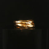18k Yellow Gold and 0.20cttw Diamond Rolling Bands Ring Size 4.75