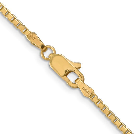 Brand New 14k Yellow Gold Solid 2mm Box Link Chain Necklace (Choose Length)