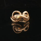 14k Yellow Gold and Diamond 5.5g Vintage Snake Band Ring Size 6.5