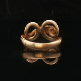 14k Yellow Gold and Diamond 5.5g Vintage Snake Band Ring Size 6.5