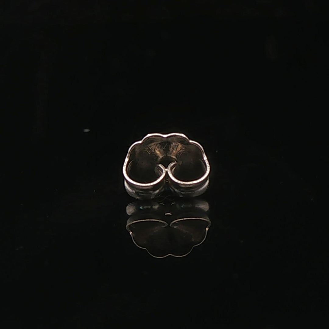 14k White Gold and Diamond Floral Drop Dangle Earrings