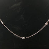 14k White Gold and 0.70cttw Seven Diamond by Yard Necklace Italy 15.5"