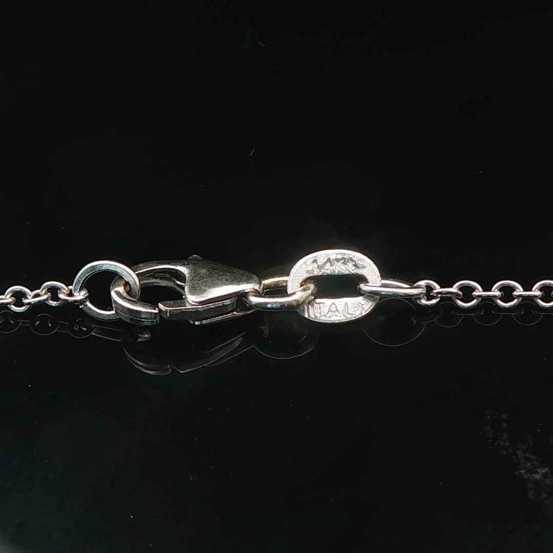 14k White Gold and 0.70cttw Seven Diamond by Yard Necklace Italy 15.5"