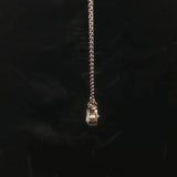 14k White Gold and 0.85ct Bezel Set Solitaire Diamond Pendant Necklace 16"