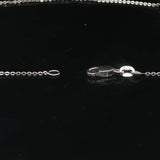 14k White Gold and 0.85ct Bezel Set Solitaire Diamond Pendant Necklace 16"