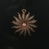 14k Yellow Gold Victorian Seed Pearl and 0.20ct Diamond Starburst Pin Pendant