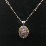 18k White and Yellow Gold 1.25cttw Diamond Locket Pendant Necklace 17"