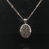 18k White and Yellow Gold 1.25cttw Diamond Locket Pendant Necklace 17"