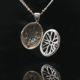 18k White and Yellow Gold 1.25cttw Diamond Locket Pendant Necklace 17"