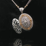 18k White and Yellow Gold 1.25cttw Diamond Locket Pendant Necklace 17"