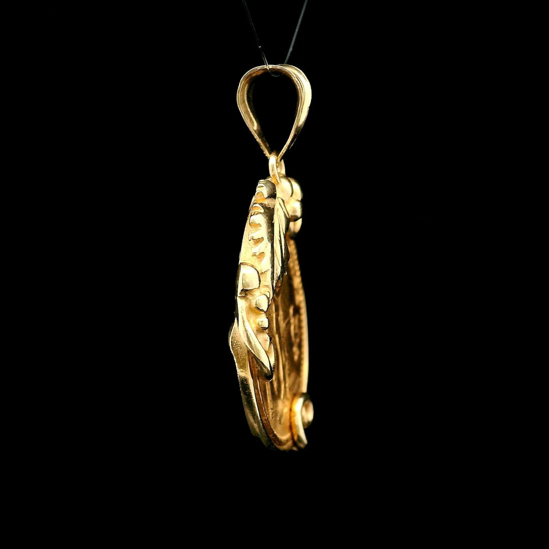 14k Yellow Gold and 21.6k Gold 1876 20 French Francs Gold Coin Pendant