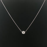 Brand New 1ct Natural Diamond Bezel Set Pendant Necklace in 14k Gold